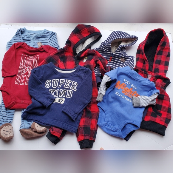 Carter's Other - Carters Baby Boys Bundle Blue / Red Mixed Sizes 0-3, 3-6, 6-9 Months